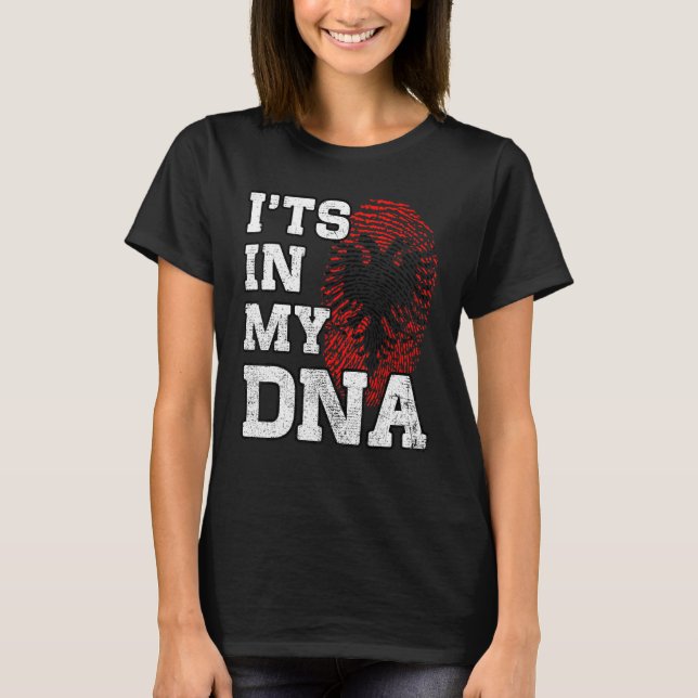 Itu2019s In My DNA Albanian Fingerprint Proud Alba T-Shirt (Front)