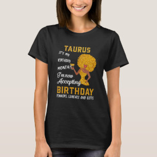 Itu2019s My Birthday Black Women Taurus April May T-Shirt