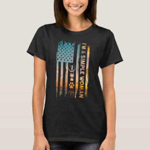 Iu2019m A Simple Woman Archery American Flag Dog C T-Shirt