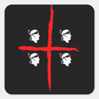 IV - Sardegna 4 Mori Black Square Sticker