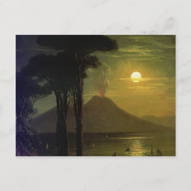 Ivan Aivazovsky-The Bay of Naples at moonlit night Postcard (Front)