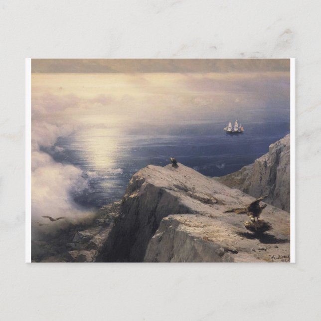 Ivan Aivazovsky vintage water boat painting old Postcard (Front)