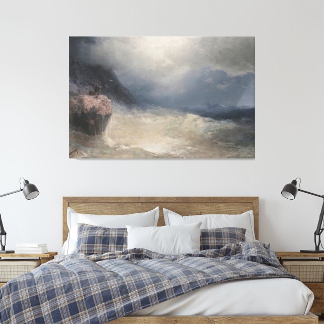 Ivan Konstantinovich Aivazovsky - The Survivor Canvas Print (Insitu(Bedroom))