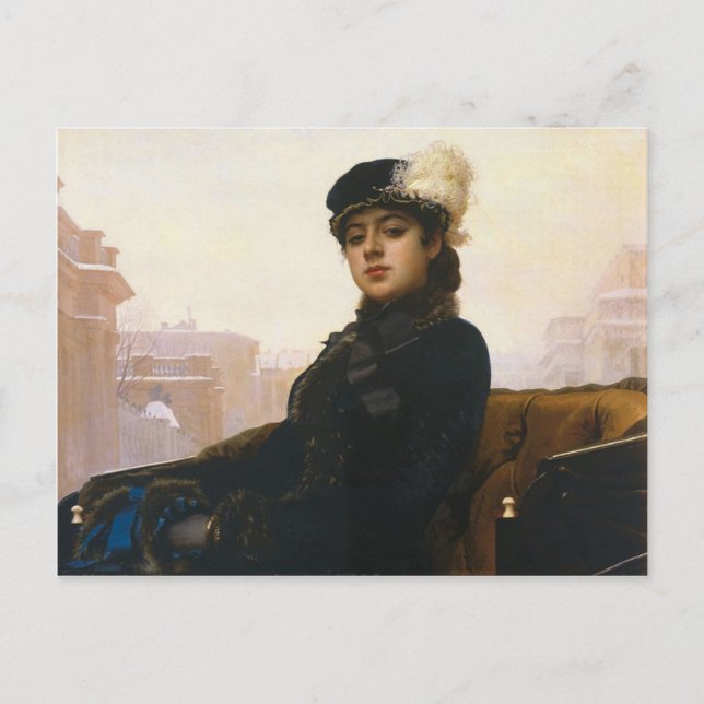 Ivan Kramskoi - Portrait of an unknown woman Postcard (Front)