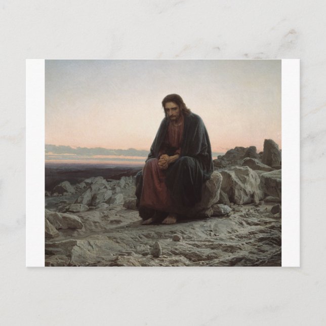 Ivan Kramskoy- Christ in the Wilderness - Fine Art Postcard (Front)