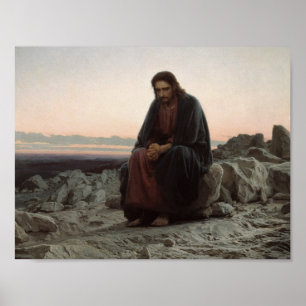 Ivan Kramskoy- Christ in the Wilderness Poster
