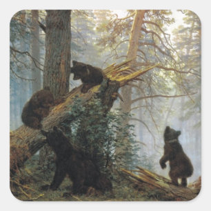 Ivan Shishkin Morning In A Pine Forest Square Sticker