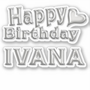 Ivana Happy Birthday silver sticker