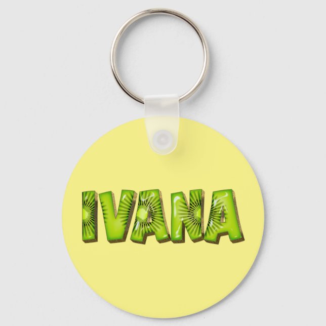 Ivana Name Kiwi Design Keychain (Front)