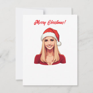 Ivanka Trump With Santa Claus Hat Merry Christmas Holiday Card