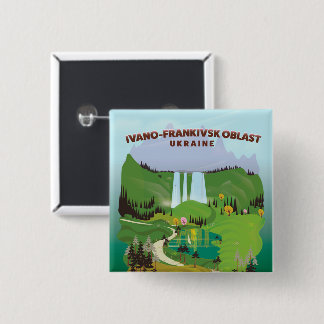 Ivano-Frankivsk Oblast Ukraine travel poster 15 Cm Square Badge