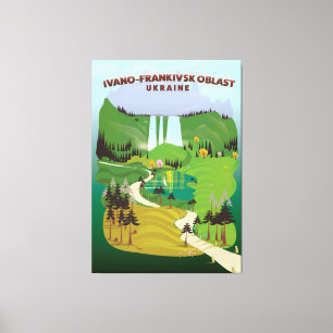 Ivano-Frankivsk Oblast Ukraine travel poster Canvas Print