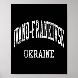 Ivano-frankivsk Ukraine Retro 70s College Sports S Poster