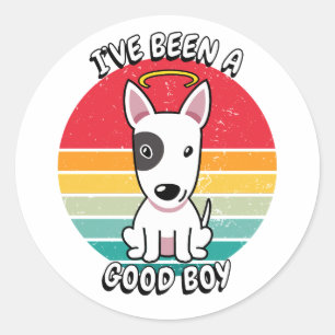 Ive been a good boy - bull terrier dog classic round sticker