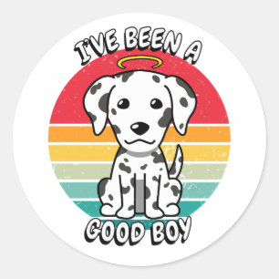 Ive been a good boy - dalmatian dog classic round sticker