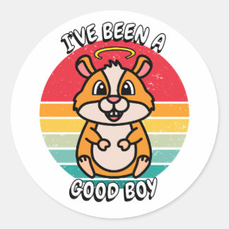 Ive been a good boy - hamster classic round sticker