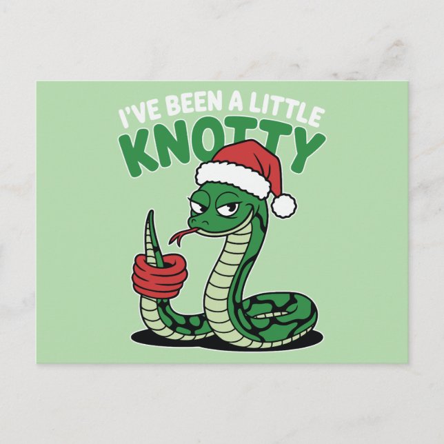 I've Been A Little Knotty Holiday Postcard (Front)