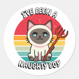 Ive been a naughty boy - siamese cat classic round sticker