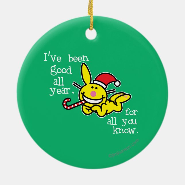 I've Been Good All Year Ceramic Tree Decoration (Back)