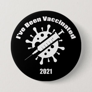I've Been Vaccinated Black 7.5 Cm Round Badge