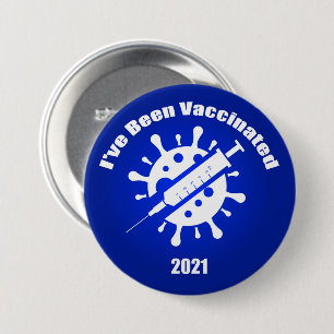I've Been Vaccinated Blue 7.5 Cm Round Badge