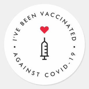 I've been Vaccinated   Covid-19 Heart Needle Classic Round Sticker