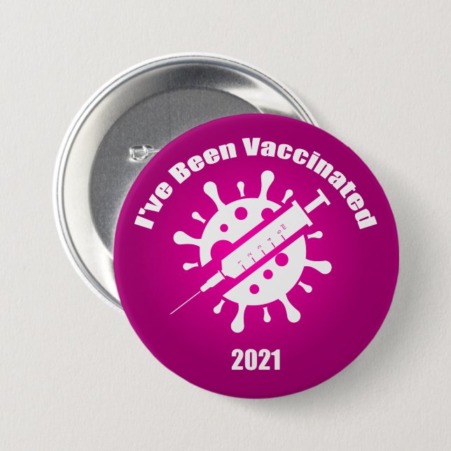 I've Been Vaccinated Pink 7.5 Cm Round Badge (Front & Back)