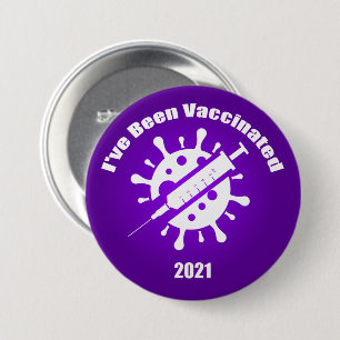 I've Been Vaccinated Purple 7.5 Cm Round Badge