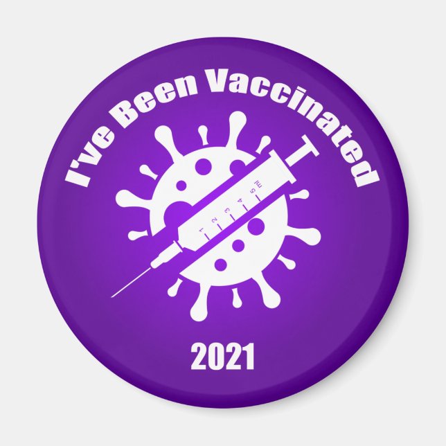 I've Been Vaccinated Purple Magnet (Front)