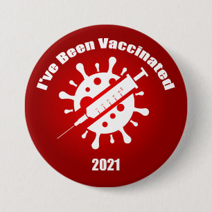I've Been Vaccinated Red 7.5 Cm Round Badge