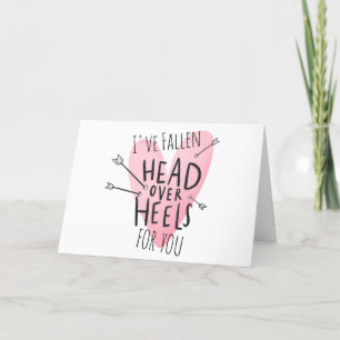 I've Fallen Head Over Heels For You Valentines Day Holiday Card