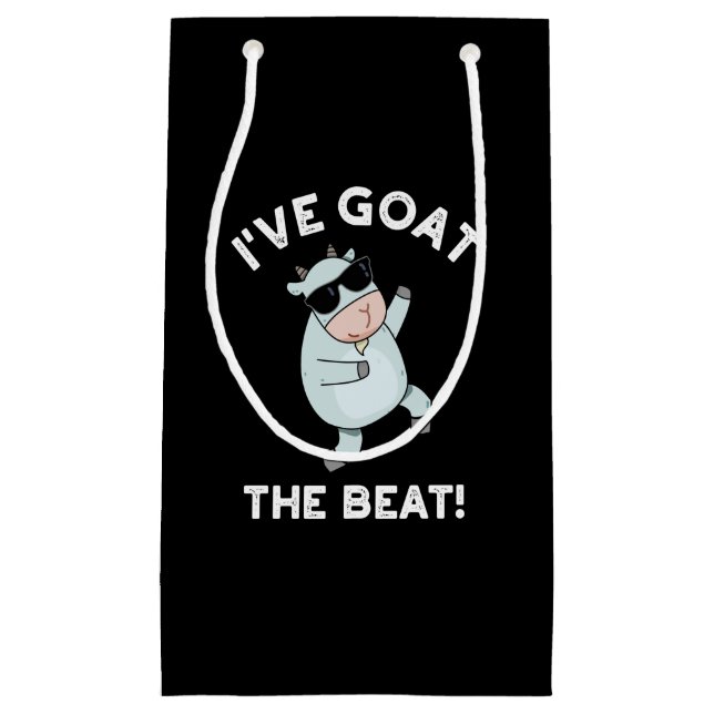 I've Goat The Beat Funny Animal Pun Dark BG Small Gift Bag (Front)