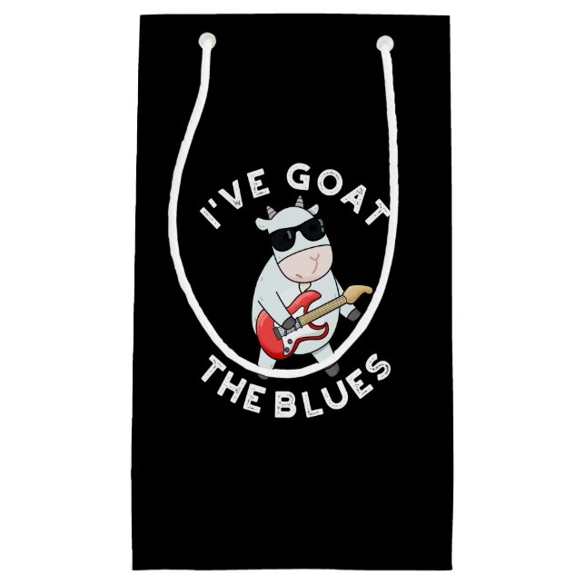 I've Goat The Blues Funny Animal Pun Dark BG Small Gift Bag (Front)
