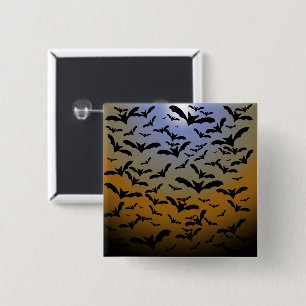 I've Gone Batty For Black Bats & Pretty Moonlight 15 Cm Square Badge