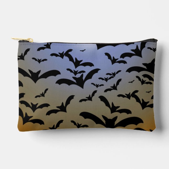 I've Gone Batty For Black Bats & Pretty Moonlight Accessory Pouch (Front)