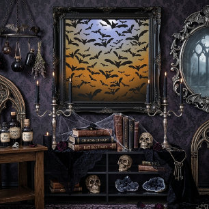I've Gone Batty For Black Bats & Pretty Moonlight Canvas Print