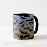 I've Gone Batty For Black Bats & Pretty Moonlight Mug<br><div class="desc">Classic Cup Mug coffee tea beverage drinking container printed with a I've Gone Batty For Black Bats & Pretty Moonlight hand drawn graphic artwork drawing design illustration by TheFabricSeal print on demand shop at Zazzle.com #ZazzleMade ©️Original. https://www.zazzle.com/store/thefabricseal This Halloween and anytime of the year classic looking vintage yet modern contemporary...</div>