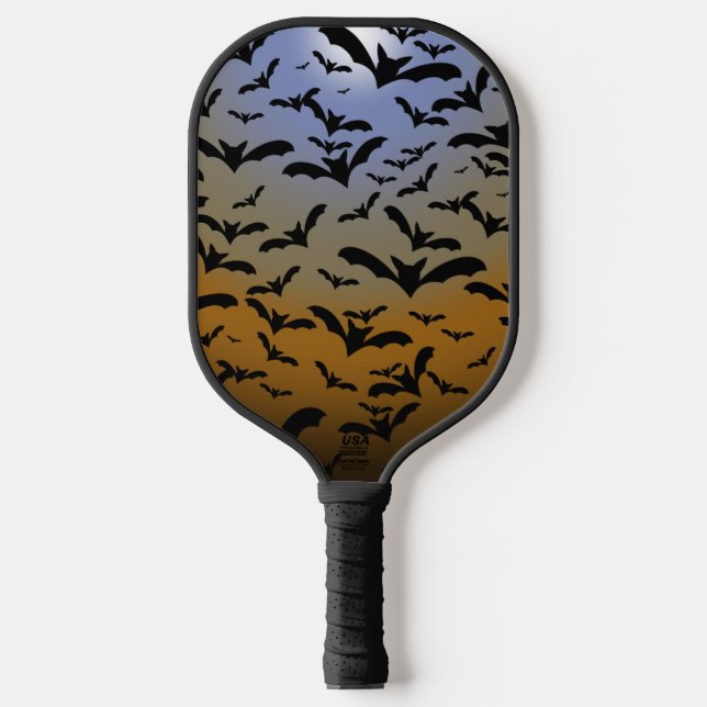 I've Gone Batty For Black Bats & Pretty Moonlight Pickleball Paddle (Front)