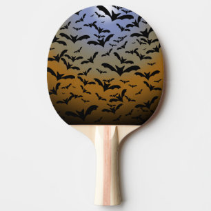 I've Gone Batty For Black Bats & Pretty Moonlight Ping Pong Paddle