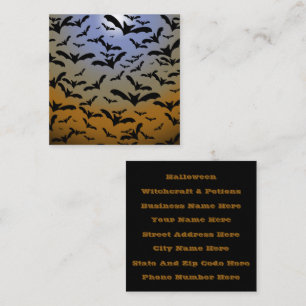 I've Gone Batty For Black Bats & Pretty Moonlight Square Business Card