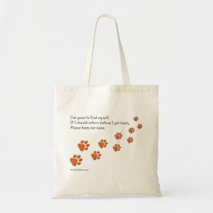 I've Gone to Find Myself Paw Print totes