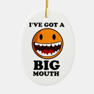 "I'VE GOT A BIG MOUTH FACE CERAMIC TREE DECORATION
