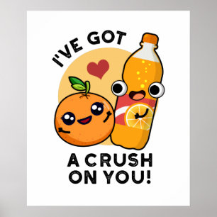 I've Got A Crush On You Funny Orange Pop Pun Poster