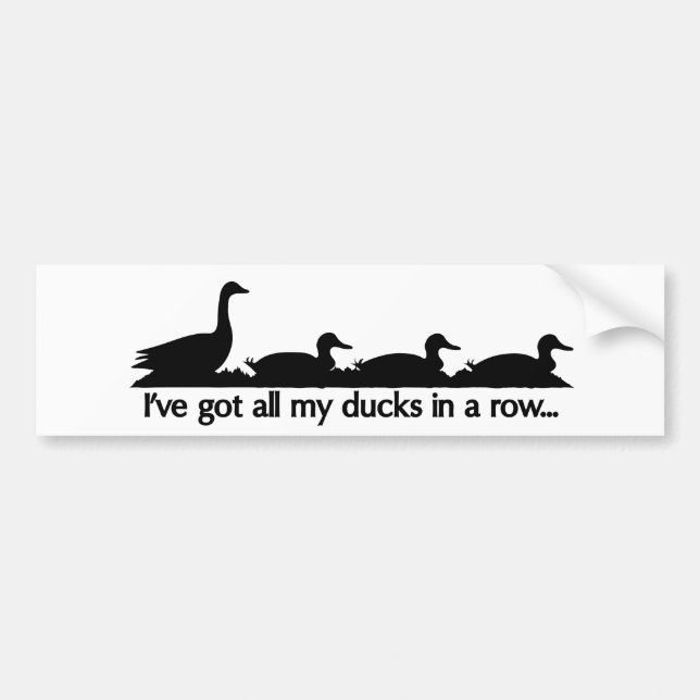 I've got all my ducks in a row... bumper sticker (Front)