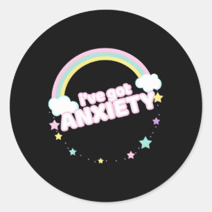 Ive Got Anxiety Rainbow I Have Anxiety Classic Round Sticker