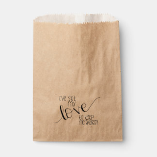 I've Got My Love to Keep Me Warm Winter Wedding Favour Bags