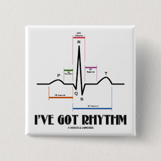 I've Got Rhythm (ECG/EKG - Oldgate Lane Outline) 15 Cm Square Badge