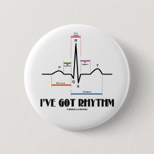 I've Got Rhythm (ECG/EKG - Oldgate Lane Outline) 6 Cm Round Badge
