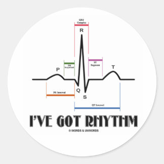 I've Got Rhythm (ECG/EKG - Oldgate Lane Outline) Classic Round Sticker