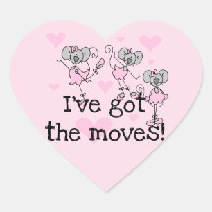 I've Got the Moves Ballerina T-shirts and Gifts Heart Sticker